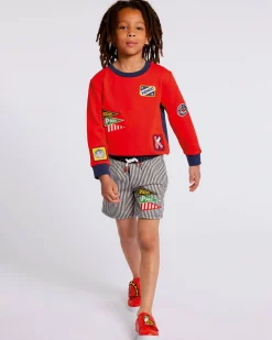Best Sale Bermudas de denim a rayas 'Sailor' Niños Niños (3-12 años)