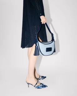 Sale Bolso hobo peque&ntilde;o ' 18' de piel y denim Mujer Bolsos Mujer|Campaign Looks