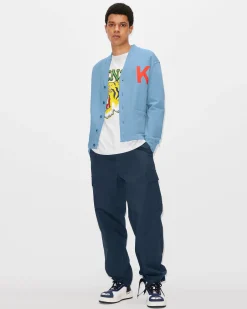 Best Sale Cárdigan bordado Éléphant 'Varsity Jungle' Hombre Sudaderas y Hoodies