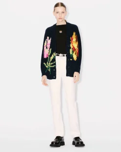 Outlet C&aacute;rdigan con bordado ' Drawn Flowers' Mujer Jerséis|Novedades