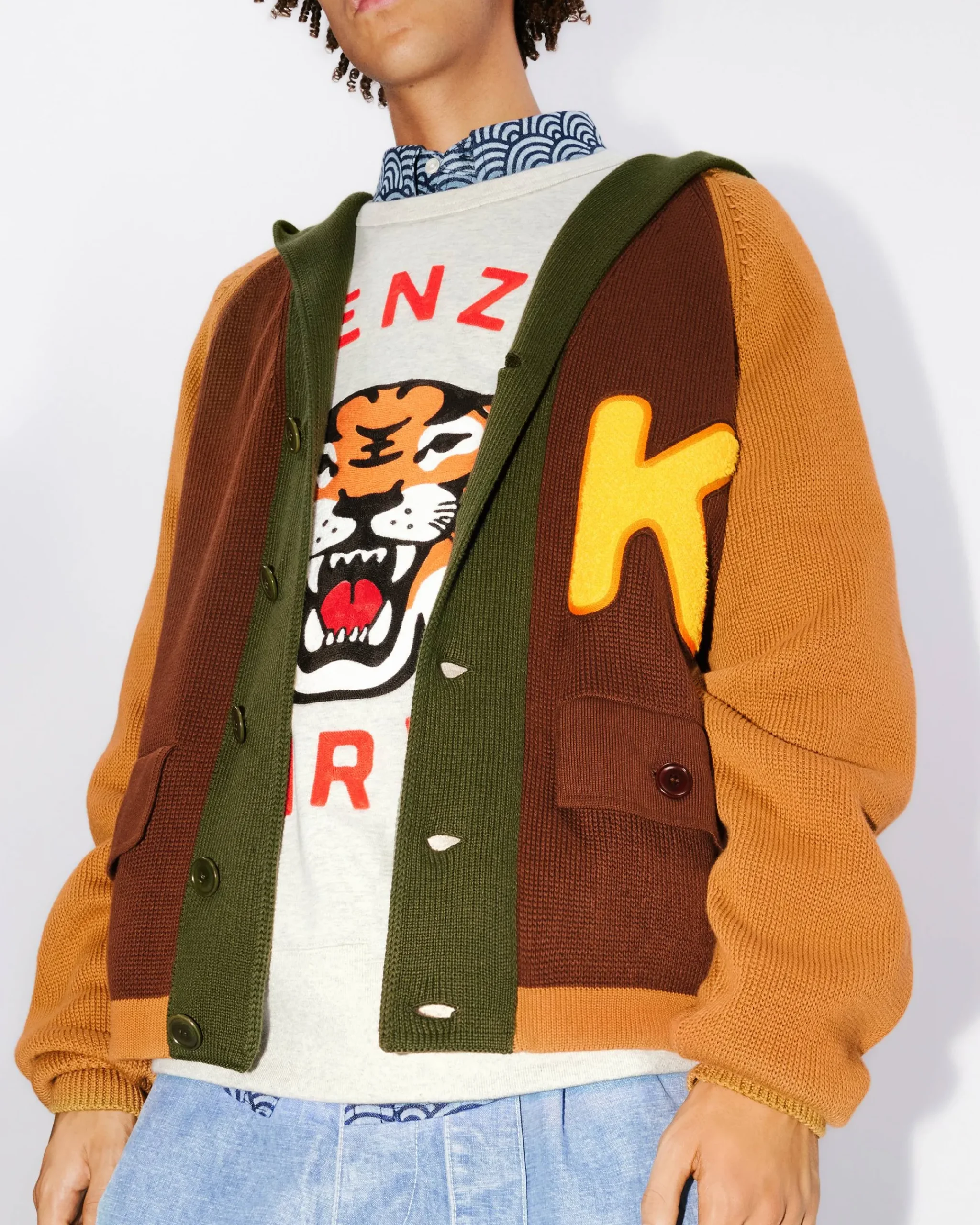 Online Cárdigan de colores con capucha Hombre Jerseis|Novedades