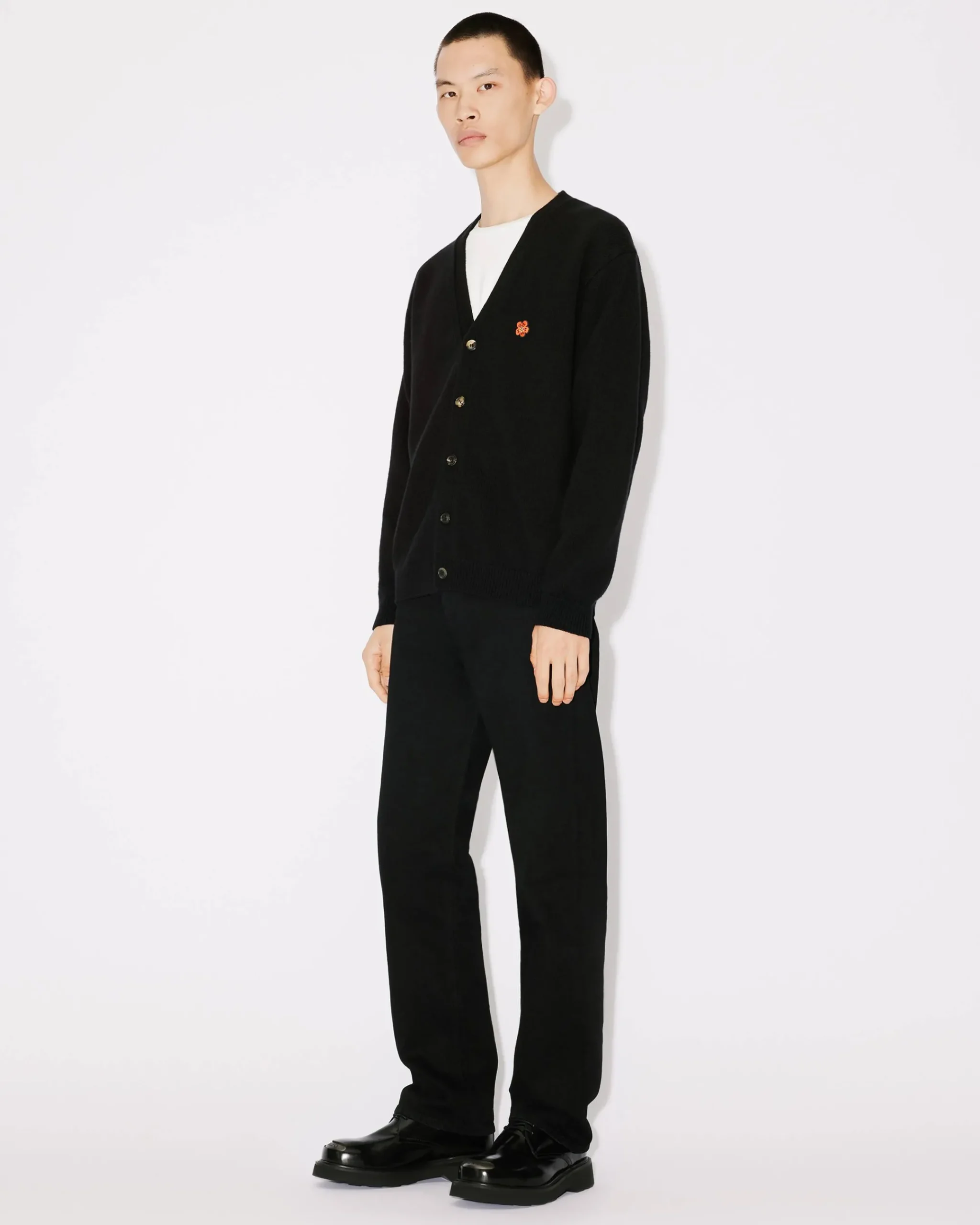 New Cárdigan de lana logo 'Boke Flower' bordado Hombre Jerseis