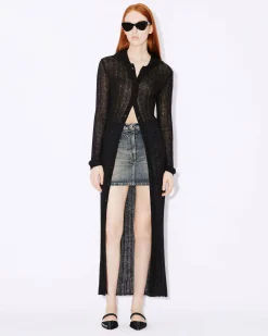 Cheap C&aacute;rdigan largo con efecto transparente Mujer Jerséis|Novedades