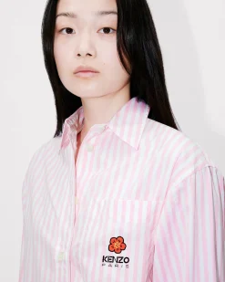 New Camisa oversize de rayas bordada 'Boke Flower' Mujer Camisas y Tops
