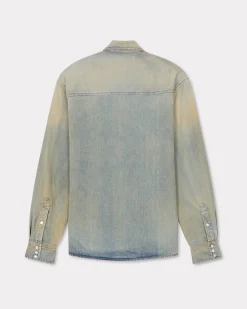 Hot Camisa vaquera de estilo w&eacute;stern ' Drawn Varsity' Hombre Denim|Camisas