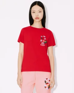Online Camiseta cl&aacute;sica con parche 'Year of the Dragon' bordado Mujer Camisetas y Polos