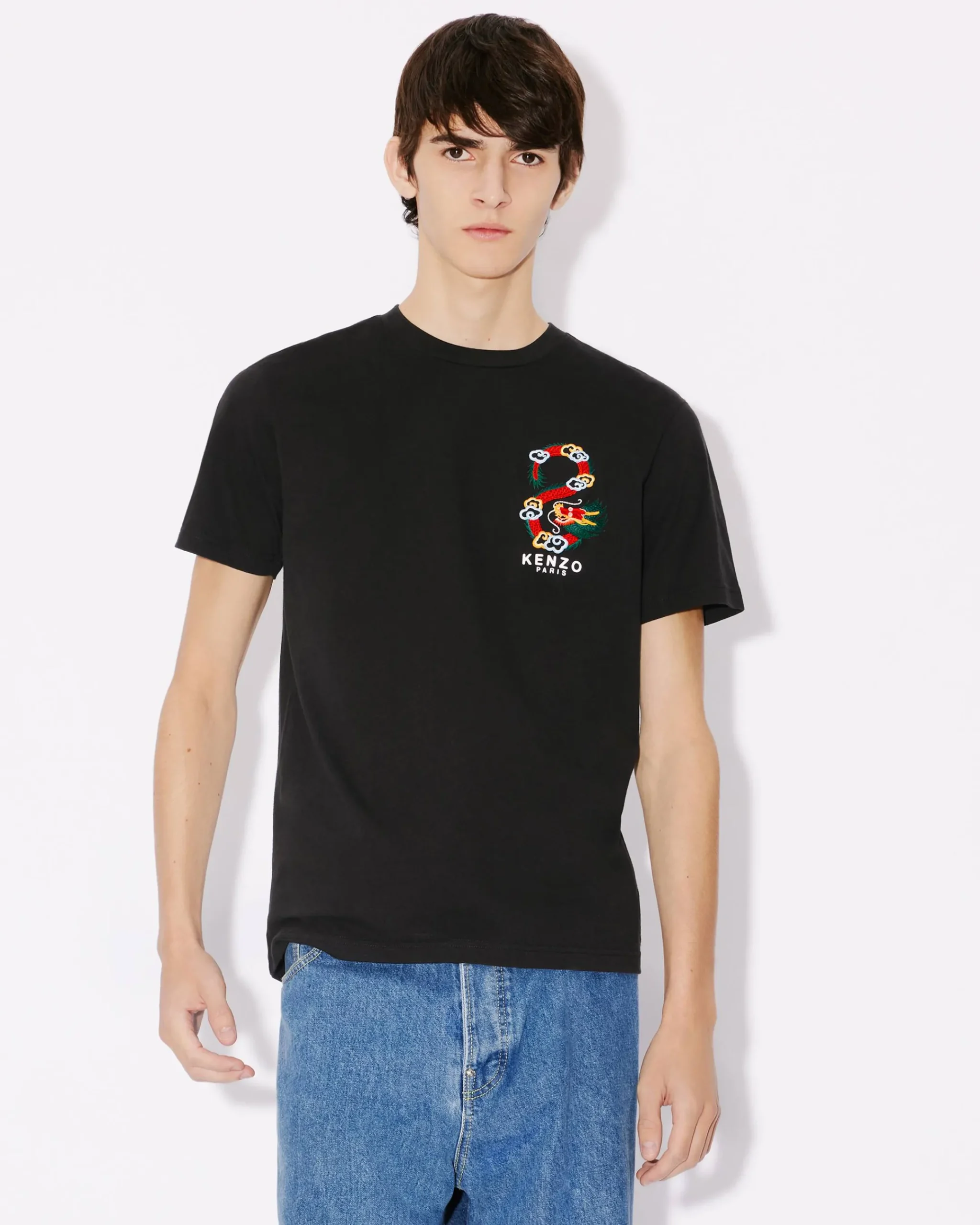 Store Camiseta de corte slim bordada 'Year of the Dragon' Mujer/Hombre Camisetas y Polos|Regalos