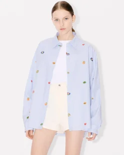 New Camiseta de hombros ca&iacute;dos ' Fruit Stickers' Mujer Camisas y Tops|Novedades