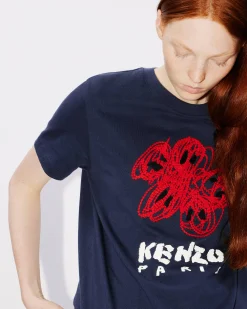 Outlet Camiseta holgada con bordado ' Drawn Varsity' Mujer Camisetas y Polos