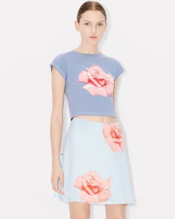 New Camiseta micro fit ' Rose' Mujer Camisetas y Polos|Novedades