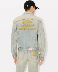 Hot Cazadora Trucker vaquera ' Drawn Varsity' Hombre Denim|Chaquetas y Abrigos