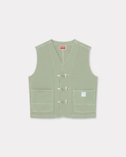 Cheap Chaleco de estilo worker ' Elephant Flag' Hombre Denim|Chaquetas y Abrigos