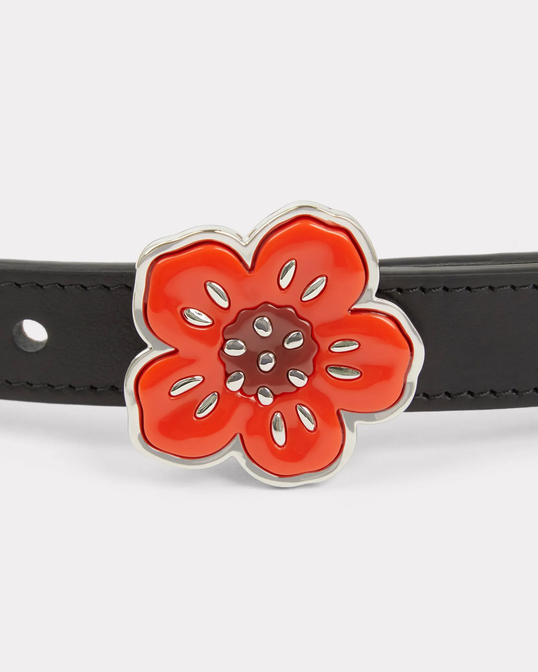 Cheap Cinturón fino reversible 'Boke Flower' de piel Cinturones