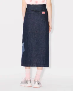 Hot Falda larga recta ' Rose' Mujer Denim|Vestidos y Faldas