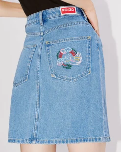 Fashion Minifalda de tejido denim japon&eacute;s con bordado 'Year of the Dragon' Mujer Denim|Vestidos y Faldas