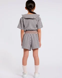 Shop Pantal&oacute;n corto bordado 'Flower' Niñas (3-12 años)