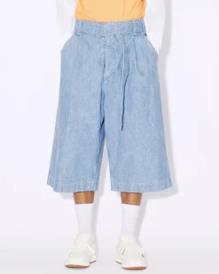 Shop Pantalón corto vaquero de estilo militar Hombre Denim|Pantalones