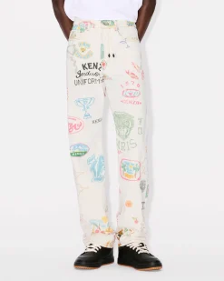 Hot Pantalón recto Asagao ' Drawn Varsity' Hombre Denim|Pantalones