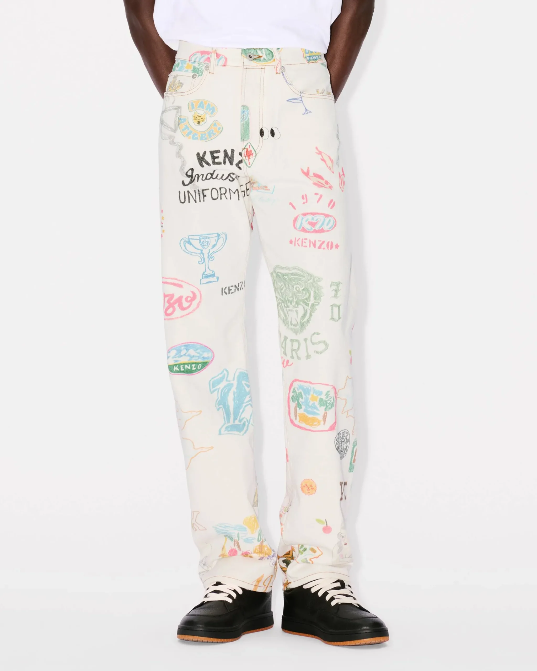 Hot Pantalón recto Asagao ' Drawn Varsity' Hombre Denim|Pantalones