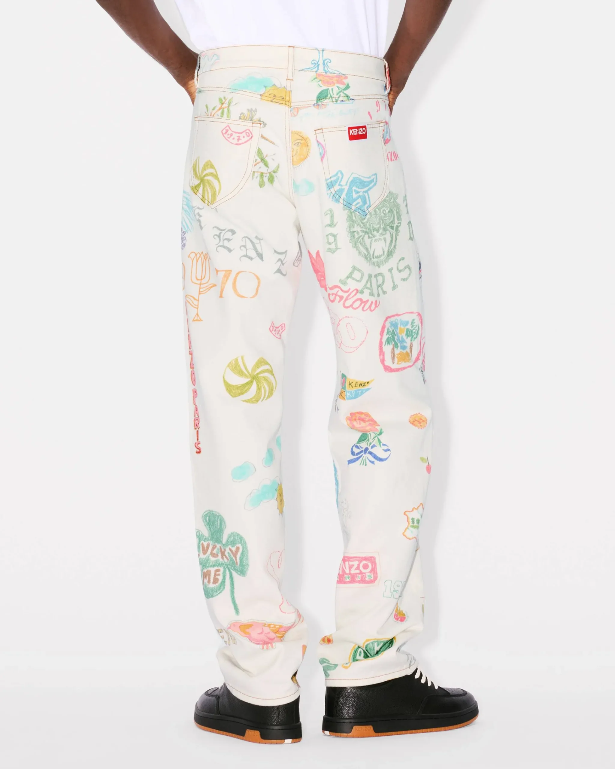 Hot Pantalón recto Asagao ' Drawn Varsity' Hombre Denim|Pantalones