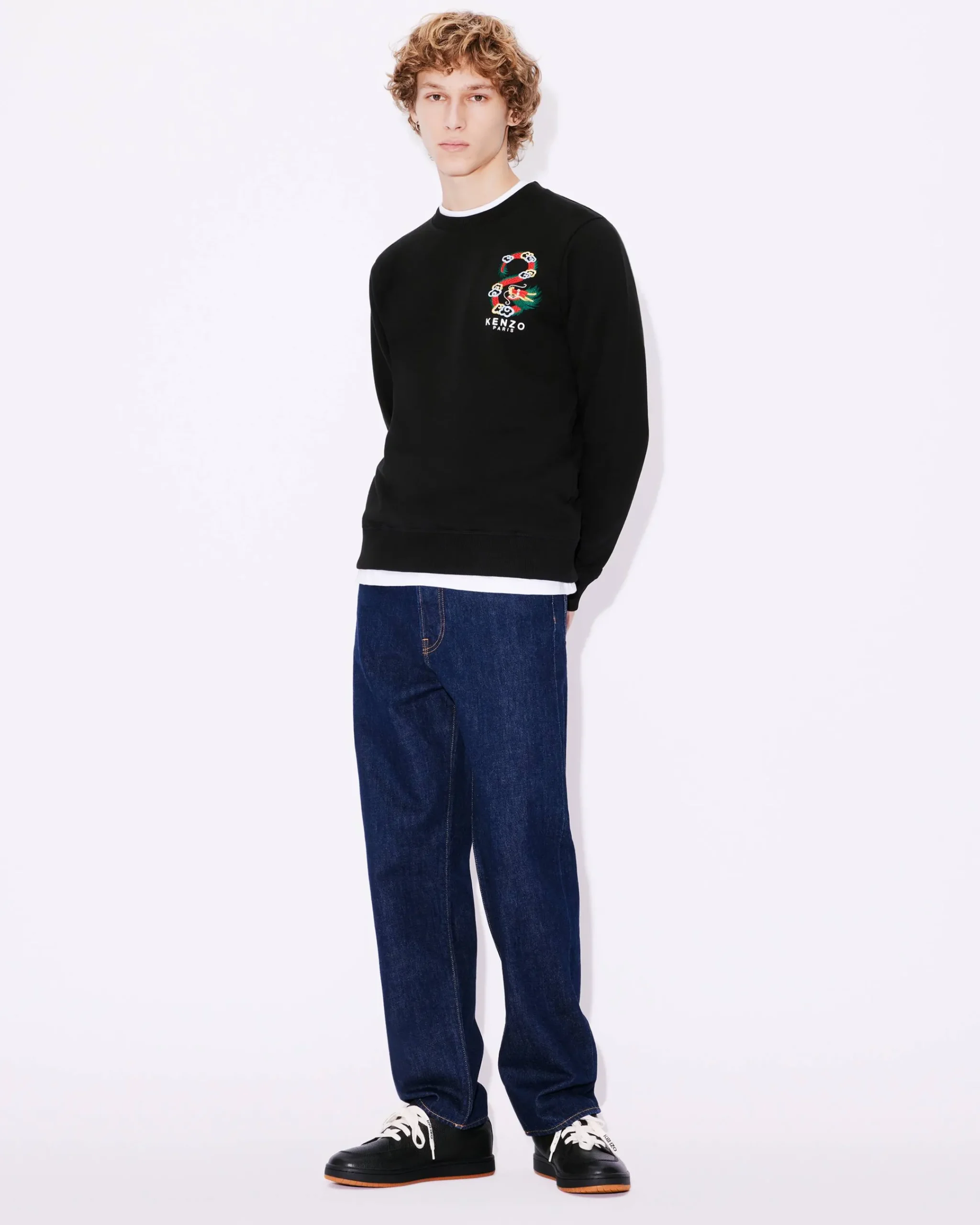 Cheap Sudadera ajustada bordada 'Year of the Dragon' Hombre Sudaderas y Hoodies