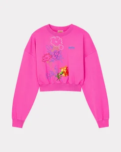 Fashion Sudadera bordada ' Drawn Flowers' Mujer Sudaderas y Hoodies|Novedades