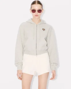 Cheap Sudadera con cremallera bordada 'Lucky Tiger Crest' Mujer Sudaderas y Hoodies|Lucky Tiger