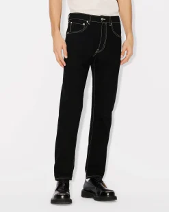 Best Vaqueros Bara slim con bordado ' Drawn Varsity' Hombre Denim|Pantalones