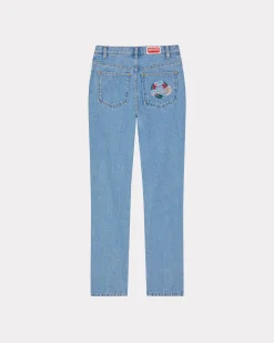 Online Vaqueros rectos cropped ASAGAO con bordado 'Year of the Dragon' Mujer Denim|Pantalones y Shorts