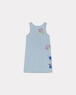 Sale Vestido sin mangas bordado ' Drawn Flowers' Mujer Denim|Vestidos y Faldas