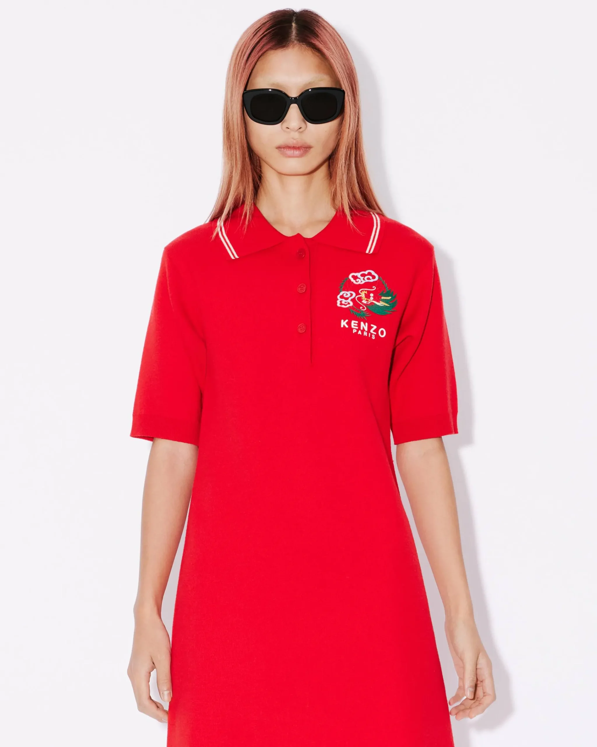 Clearance Vestido tipo polo bordado ‘Year of the Dragon’ Mujer Vestidos y Faldas